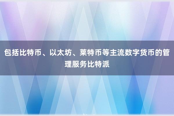 包括比特币、以太坊、莱特币等主流数字货币的管理服务比特派