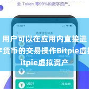 用户可以在应用内直接进行数字货币的交易操作Bitpie虚拟资产